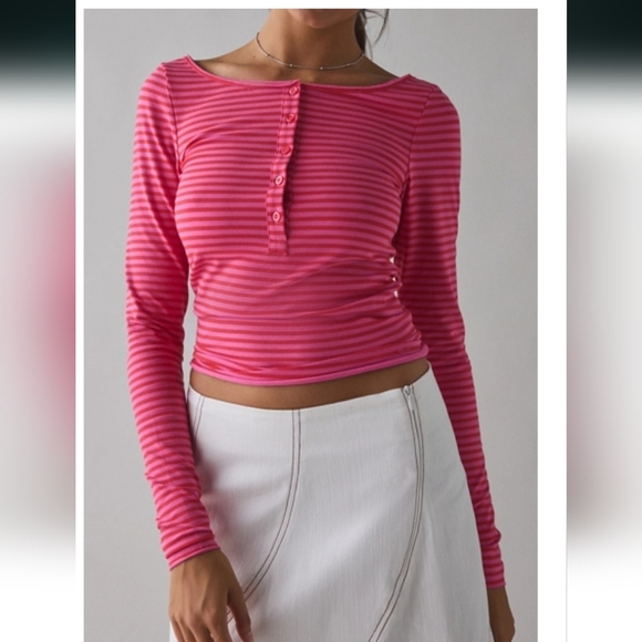 Urban Outfitters Tops - UO Out From Under Betty Boatneck Long Sleeve Henley Top